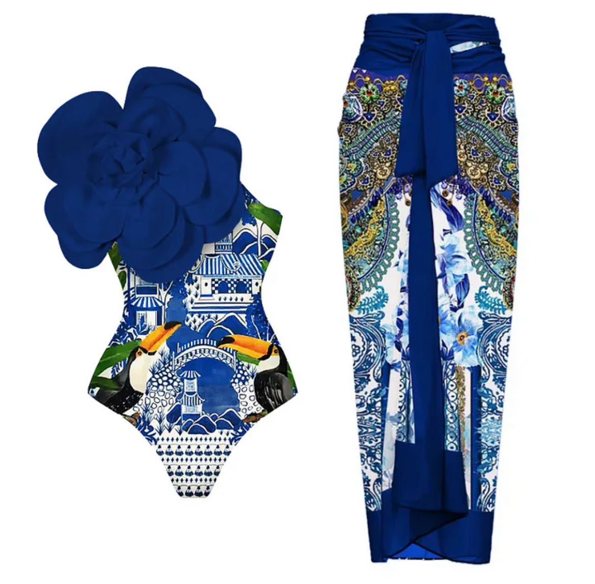 Traje de baño elegante 3D Flor